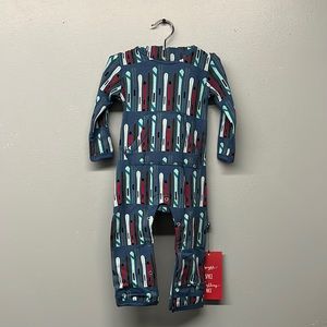 Kickee pants, fleece coverall with ears and kangaroo pocket twilight skis